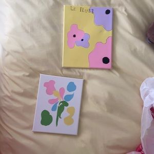 Y2K pastel painted canvas